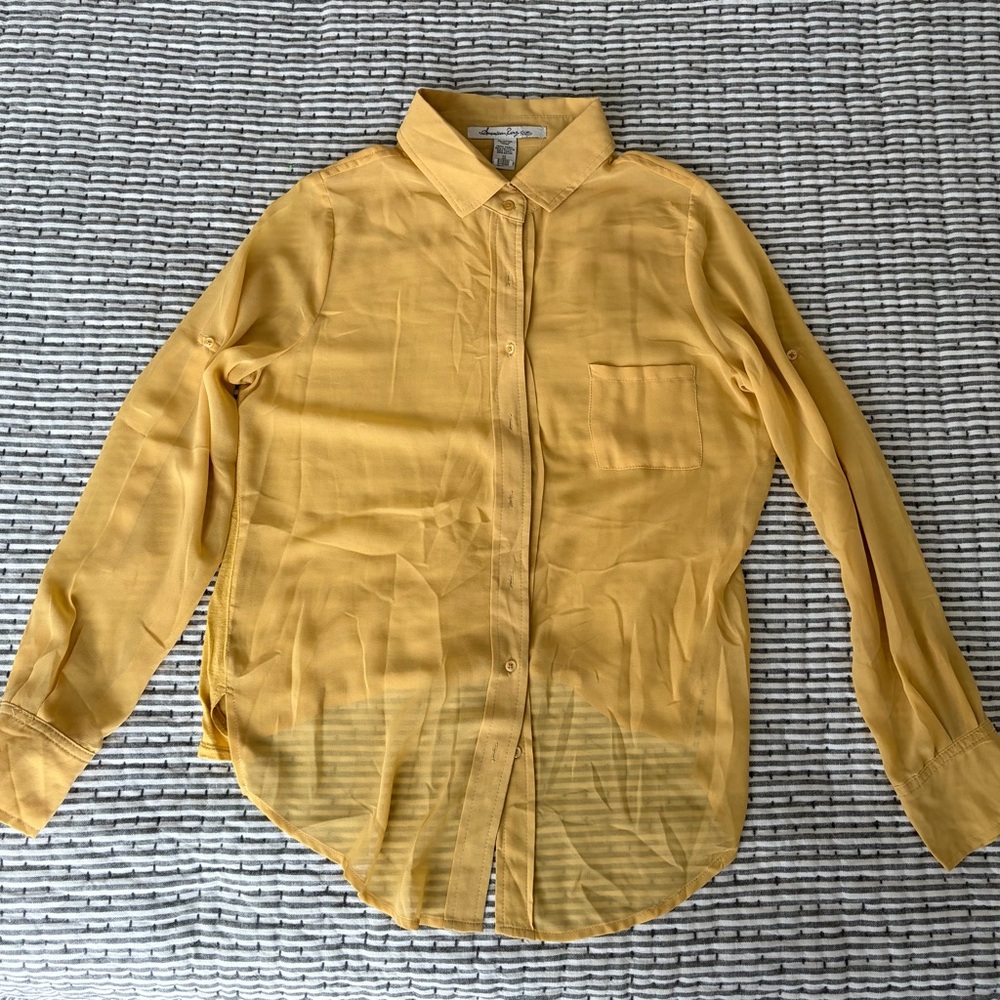 American Rag Mustard Button-Up Shirt